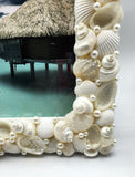 Beach Wedding White Seashell Frame, Nautical Beach Decor Coastal Shell Frame - 4 SIZES
