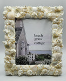 Beach Wedding White Seashell Frame, Nautical Beach Decor Coastal Shell Frame - 4 SIZES
