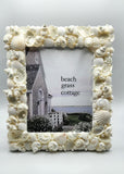Beach Wedding White Seashell Frame, Nautical Beach Decor Coastal Shell Frame - 4 SIZES