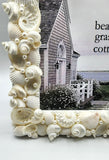 Beach Wedding White Seashell Frame, Nautical Beach Decor Coastal Shell Frame - 4 SIZES