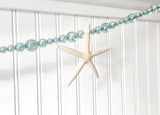 Beach Christmas Decor, Coastal Starfish Garland, Sparkly White Starfish Christmas Garland, OCEAN