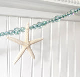 Beach Christmas Decor, Coastal Starfish Garland, Sparkly White Starfish Christmas Garland, OCEAN
