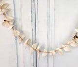 Beach Christmas Decor White Seashell Garland, Coastal Decor Shell Christmas Swag Garland, Nautical Garland, 38"