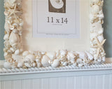 Beach Wedding Seashell Frame, WHITE Shell Frame, Coastal Decor White Seashell Frame, 4 SIZES
