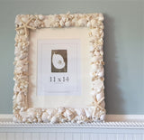 Beach Wedding Seashell Frame, WHITE Shell Frame, Coastal Decor White Seashell Frame, 4 SIZES