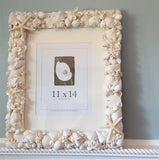 seashell frame, shell frame, seashell decor, shell decor, colored shell frame, white shell frame