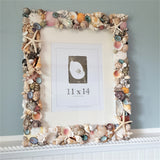 seashell frame, shell frame, seashell decor, shell decor, colored shell frame, white shell frame