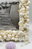 seashell frame, shell frame, turbo shell frame, beach decor, coastal decor, nautical decor, seashell gift, beach wedding frame