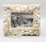 Beach Wedding Seashell Frame, WHITE Shell Frame, Coastal Decor White Seashell Frame, 4 SIZES