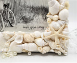 Beach Wedding Seashell Frame, WHITE Shell Frame, Coastal Decor White Seashell Frame, 4 SIZES