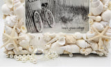 Beach Wedding Seashell Frame, WHITE Shell Frame, Coastal Decor White Seashell Frame, 4 SIZES