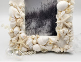 Beach Wedding Seashell Frame, WHITE Shell Frame, Coastal Decor White Seashell Frame, 4 SIZES