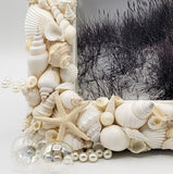 Beach Wedding Seashell Frame, WHITE Shell Frame, Coastal Decor White Seashell Frame, 4 SIZES