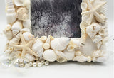 Beach Wedding Seashell Frame, WHITE Shell Frame, Coastal Decor White Seashell Frame, 4 SIZES
