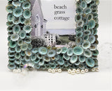 Beach Decor Seashell Frame, Nautical Decor Aqua Limpet Shell Frame, Coastal Decor Beach Frame in 4 SIZES