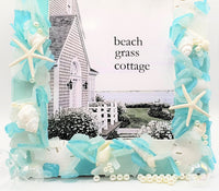 sea glass frame, beach glass frame, seaglass frame, seashell frame, beach decor, coastal decor