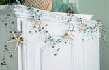 teal aqua beaded garland, beach graland, coastal garland, christmas garland