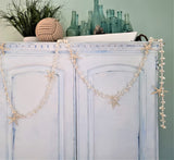 Beach Decor White Seashell & Starfish Christmas Garland, Coastal Beach Wedding Shell Garland, Nautical Decor Garland, 6FT