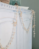 Beach Decor White Seashell & Starfish Christmas Garland, Coastal Beach Wedding Shell Garland, Nautical Decor Garland, 6FT