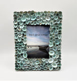 Beach Decor Seashell Frame, Nautical Decor Aqua Limpet Shell Frame, Coastal Decor Beach Frame in 4 SIZES