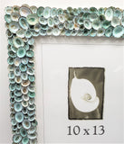 Beach Decor Seashell Frame, Nautical Decor Aqua Limpet Shell Frame, Coastal Decor Beach Frame in 4 SIZES