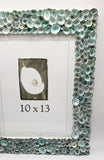 Beach Decor Seashell Frame, Nautical Decor Aqua Limpet Shell Frame, Coastal Decor Beach Frame in 4 SIZES