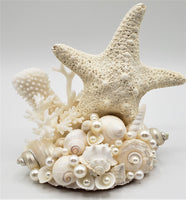Beach Wedding Starfish Cake Topper, Seashell, Sea Glass & Coral Beach Wedding Cake Topper