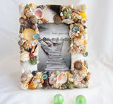 seashell frame, shell frame, seashell decor, shell decor, colored shell frame, white shell frame