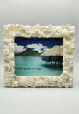 Beach Wedding White Seashell Frame, Nautical Beach Decor Coastal Shell Frame - 4 SIZES