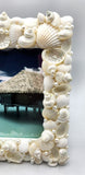 Beach Wedding White Seashell Frame, Nautical Beach Decor Coastal Shell Frame - 4 SIZES
