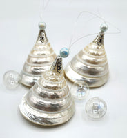 Beach Christmas Ornaments, Coastal Decor REAL Pearl Seashell Ornaments, Large Pearl Shell Christmas Ornaments