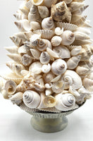 Beach Christmas Decor Seashell Tree, Coastal Christmas Decor White Seashell Tree, Nautical Christmas Ivory Shell Tree w REAL Shells & Starfish