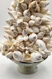 Beach Christmas Decor, Coastal Christmas White Seashell Tree, Nautical Christmas Ivory Shell Tree w REAL Shells & Starfish