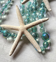 Beach Christmas Decor, Coastal Starfish Garland, Sparkly White Starfish Christmas Garland, OCEAN