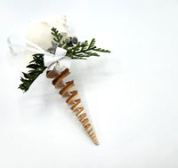 Beach Christmas Seashell Ornament, Coastal Christmas Sea Shell Ornament, Brown Turritella Spiral Shell Ornament, Beach Coastal Gifts