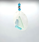 Sea Glass Christmas Ornament, Coastal Beach Glass Sailboat Ornament, Nautical Sea Glass Sail Boat Ornament, Sailing Gifts