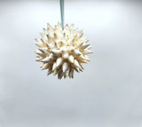 Beach Christmas Ornament, Coastal Christmas Seashell Ornament, White Spiked Shell Ornament, Beach Coastal Gifts