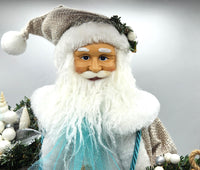 Beach Decor Christmas Santa, Coastal Decor Christmas Santa Figurine in Beachy Neutral Colors