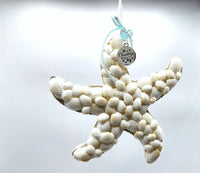 Beach Christmas Starfish Ornament, Coastal Christmas Seashell Ornament, White Shell Ornament, Beach Coastal Decor & Gifts