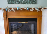 Beach Christmas Sea Life Garland, Coastal Christmas Sea Coral Garland w Starfish, Blingy Beach Coastal Christmas Mantle Decor