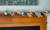 Beach Christmas Sea Life Garland, Coastal Christmas Sea Coral Garland w Starfish, Blingy Beach Coastal Christmas Mantle Decor