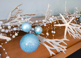 Beach Christmas Sea Life Garland, Coastal Christmas Sea Coral Garland w Starfish, Blingy Beach Coastal Christmas Mantle Decor