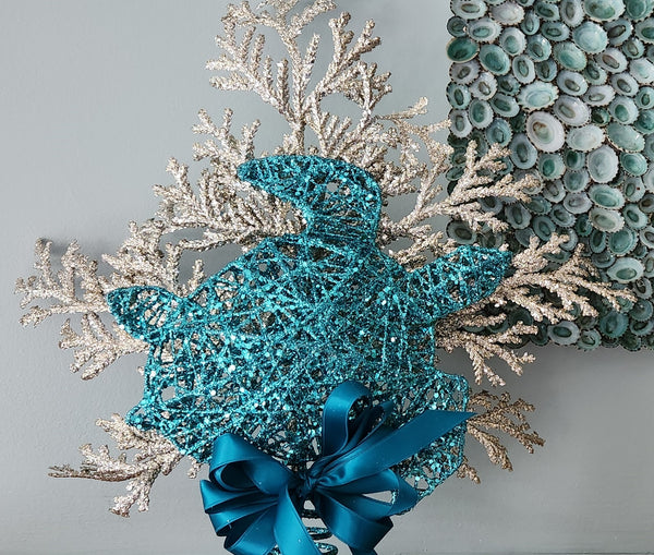 Beach Christmas Decor Tree Topper, Coastal Christmas Decor Turtle Tree Topper, Sea Life Christmas Tree Decor & Toppers, Turtle Decor and Gifts