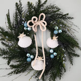 Beach Christmas Wreath, Coastal Christmas Seashell Wreath, Beach Coastal Pine Wreath w Starfish & Shells, Beach Coastal Gifts & Decor