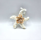 Beach Christmas Starfish Ornament, Coastal Christmas Seashell Ornament, White Shell Ornament, Beach Coastal Decor & Gifts