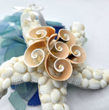 Beach Christmas Starfish Ornament, Coastal Christmas Seashell Ornament, White Shell Ornament, Beach Coastal Decor & Gifts