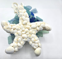 Beach Christmas Starfish Ornament, Coastal Christmas Seashell Ornament, White Shell Ornament, Beach Coastal Decor & Gifts