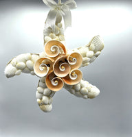 Beach Christmas Starfish Ornament, Coastal Christmas Seashell Ornament, White Shell Ornament, Beach Coastal Decor & Gifts