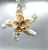 Beach Christmas Starfish Ornament, Coastal Christmas Seashell Ornament, White Shell Ornament, Beach Coastal Decor & Gifts