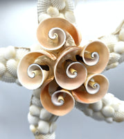 Beach Christmas Starfish Ornament, Coastal Christmas Seashell Ornament, White Shell Ornament, Beach Coastal Decor & Gifts
